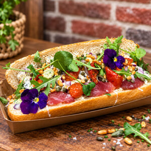 Demi baguette Tonijncarpaccio