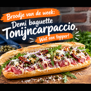 Broodje van de week Demi baguette Tonijncarpaccio